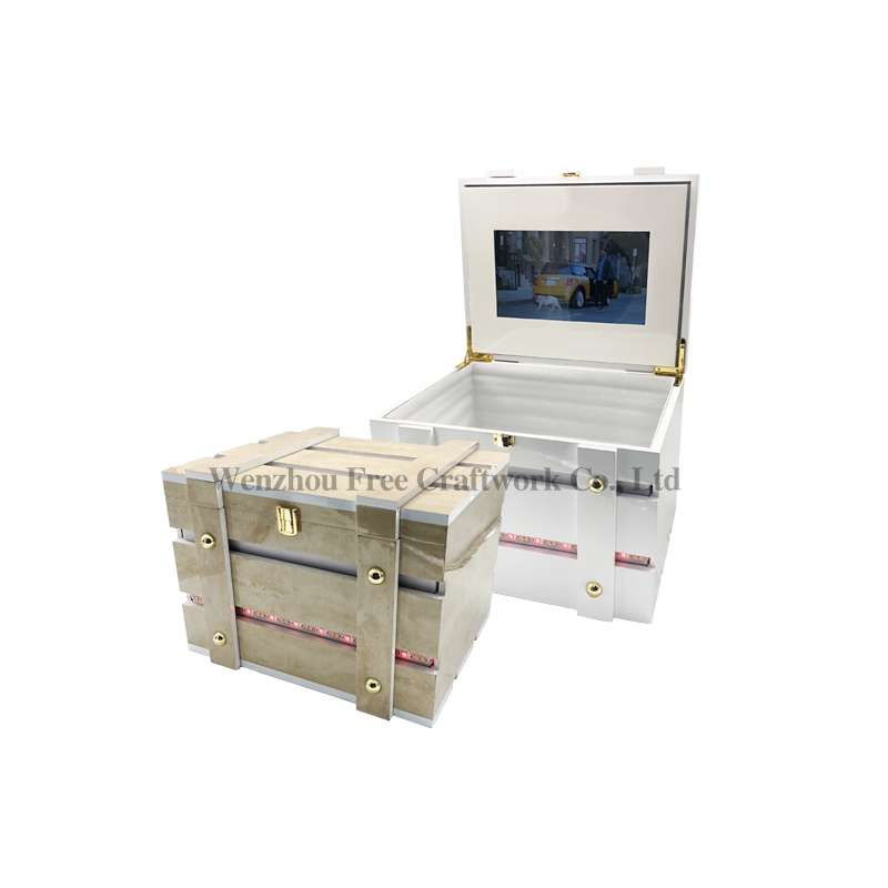 Высококачественная индивидуальная Новинка Цифровая рекламная коробка с ЖК-дисплеем в виде цветка на День святого Валентина Светодиодный экран Чехол роза свадебный подарок видео коробка