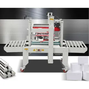 Semi Auto Top And Bottom Belt Drive Carton Case Packing Sealing Sealer Machine For Side Sealed