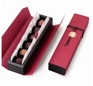 6 Holte Chocolade Geschenkverpakking Trouwfeest Gunst Dozen-Set Van 10 (6 Holte) Groothandel Enkele Raster Strip Snoepdoos