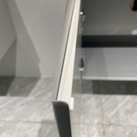 WJL Espejo Iluminado de Lujo, Mueble de Baño de Acero Inoxidable, Lavabo de Cerámica Montado en la Pared, Mueble de Baño Tradicional