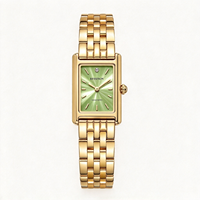 Montre pour femme à cadran carré en moissanite, marque privée, logo personnalisé OEM, montre-bracelet pour boutique de bijoux, vente en gros en ligne