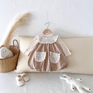 Robe longue en coton doux <span class=keywords><strong>au</strong></span> <span class=keywords><strong>crochet</strong></span> <span class=keywords><strong>pour</strong></span> petite fille, style princesse, nouvelle collection automne 2025, vêtement une pièce de style coréen <span class=keywords><strong>pour</strong></span> bébé - Product Image 4