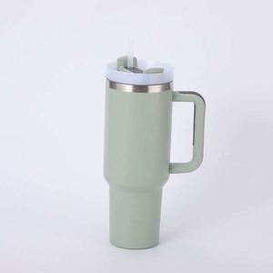 Stainless Steel Tumbler Handle Straw 30 Oz Vacuum Insulated Leak-Proof Eco-Friendly Travel Mug <b>Hot</b> Cold <b>Drinks</b> Multiple Colors - Product Image 4