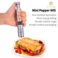 Ensemble moulin à poivre et salière miniatures en acier inoxydable à pression pour restaurant et cuisine