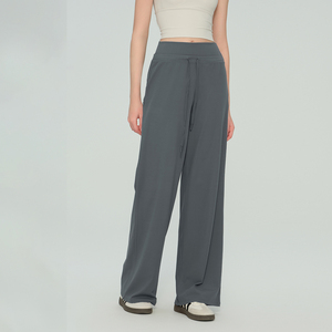 Pantalon large décontracté taille haute avec cordon de serrage pour femme, respirant, amincissant, coupe ample, pour l'entraînement et le yoga - Product Image 1