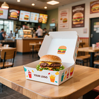 Caja de Embalaje para Comida Rápida y Económica, Caja para Llevar Hamburguesas, Contenedor de Alimentos Ecológico, Caja para Llevar Hamburguesas