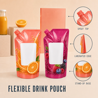 Sachets d'emballage personnalisés avec bec verseur pour jus, en aluminium alimentaire, pour liquides, vente en gros