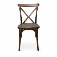 Chaise de salle à manger en résine plastique à dossier croisé, empilable, pour location événementielle, hôtels professionnels, banquets et utilisation extérieure