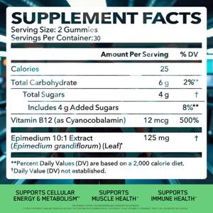 מותג עצמי-תוסף צמחונית תוסף gummies תמיכה בשיפור סיבולת ומספקת אנרגיה - Product Image 2