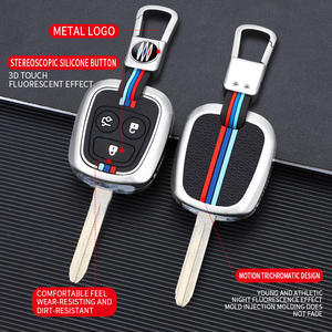 Étui de protection pour clé de voiture en alliage de zinc et gel de silice pour <span class=keywords><strong>Peugeot</strong></span> C-Elysee Pegaso Citroën C2 206 207, porte-clés avec anneau, sac à clés - Product Image 2