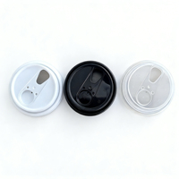 Couvercle jetable 80 mm pour gobelet à café à emporter, compatible boissons chaudes/froides, en plastique PP, avec couvercle à clapet pour gobelets en papier ou en plastique