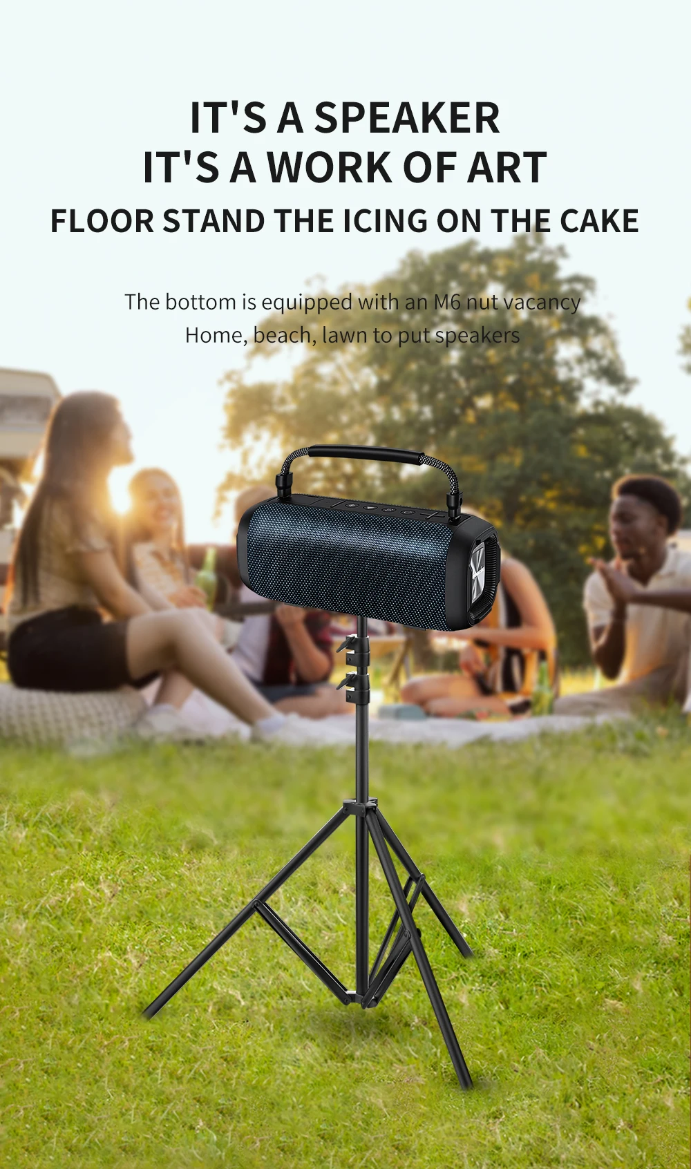 T12 Karaoke Machine with Wireless Microphone, 80W Outdoor Portable Speaker Deep Bass Party PA System with Disco LED Lights