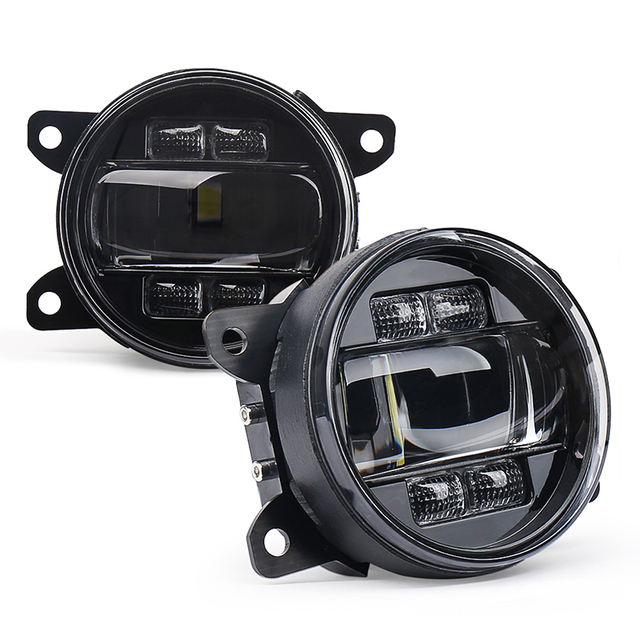 OVOVS Led Fog Driving Light with Amber/White DRL Fog Turn Signal Lamps for Ford Mustang Focus ST Explorer