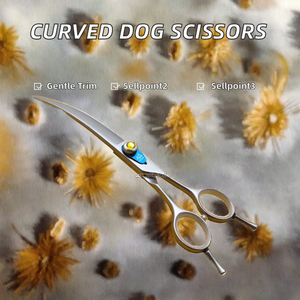 Ciseaux de toilettage pour chien Montevr en acier inoxydable écologiques de 7,5 pouces, courbés, avec une sensation de coupe douce et des lames tranchantes - Product Image 2