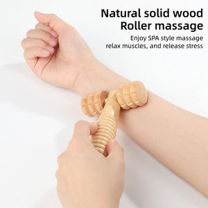 Fábrica OEM Wood Therapy Massagem <span class=keywords><strong>Roller</strong></span> Tool Ferramentas De Massagem De Madeira Back Massager Relaxar Músculos - Product Image 3