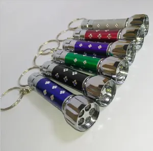Various colors of aluminum alloy mini led5 flashlight with key chain bulk led flashlights cheap torch