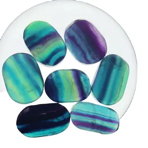 1PC de haute qualité arc-en-ciel Fluorite palmier coloré rayé Fluorite cristal Plam pour décoration métal artisanat/Jordan 4 - Product Image 1