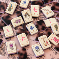 Jeu de Mahjong américain personnalisé en acrylique sculpté, motif écaille de tortue violet à 3 couches, pour jeu de société, cadeaux et divertissement