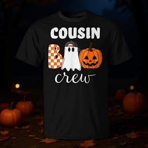 Cousin Boo Crew Halloween Pumpkin T-Shirt Noir Adulte Taille M - Product Image 3