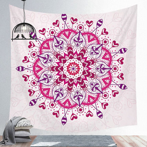 Tapis de sol en polyester bohème mandala, fleur de lotus colorée, psychédélique indien, pour la décoration de la maison - Product Image 6
