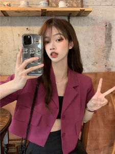 이신 여성 정장 세트 반팔 오피스룩 비즈니스 수트 솔리드 컬러 - Product Image 3