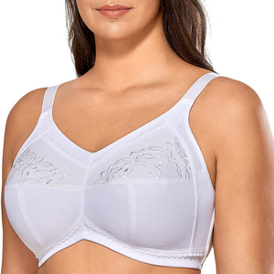 通気性のある女性の乳房切除ポケットブラ刺Embroideredワイヤーフリープッシュアップ術後プラスサイズの大きな女性の標準的な大人のためのブラ