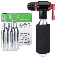 FD Red CO2 Bike Pump Inflator Gauge Aluminum Alloy Cartridge Mini Hand Pump Valve Adapter Low Pressure Tire Inflation MSDS
