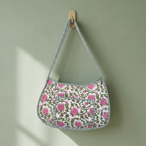 Bolsos Bandolera de Tela Hermosos Hechos a Medida, con Estampado Floral, Correa de Algodón, Cierre de Cremallera, Bolsos de Moda para Mujer - Product Image 3