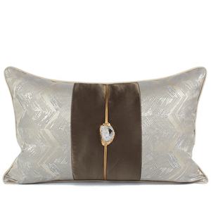 Cuscini Decorativi Personalizzati con Strass, Lussuosa Federa con Stampa <span class=keywords><strong>in</strong></span> Sublimazione, Cuscino Decorativo Dorato a Onde - Product Image 5