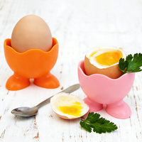 Support à œufs en silicone coloré personnalisé, sans BPA, pour œufs durs, idéal pour le petit-déjeuner amusant