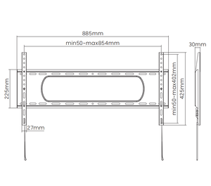 ที่กำหนดเองหนักคงติดผนังทีวียึดยืน Vesa 800X400สำหรับ43ถึง90นิ้วหน้าจอ - Product Image 4
