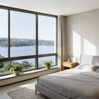 Fenêtre coulissante horizontale en alliage d'aluminium sur mesure, cadre ultra-fin, insonorisée, isolante thermiquement, avec moustiquaire magnétique, pour salle de bain et cuisine