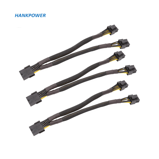 GPU PCI Express 8 Pin Female to Dual 8Pin (6+2)Pin Male Splitter Cable 20cm 18AWG With Sleeve Adapter Cable