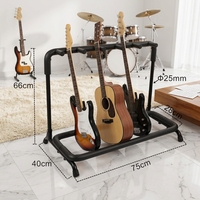 Wholesale 5-Slot Iron Heavy Duty Lightweight Waterproof Guitar Rack Floor Stand for Acoustic Electric Bass Banjo Violin Music