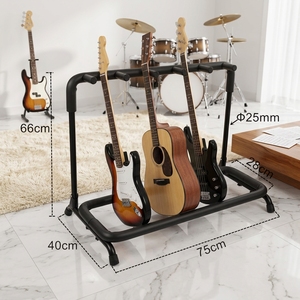 Support de sol en fer robuste et léger à 5 fentes, étanche, pour guitares acoustiques, électriques, basses, banjos et violons – Vente en gros - Product Image 1