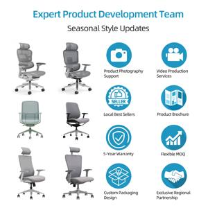 Kursi Kantor Modern Terbaik Murah Nyaman Ergonomis Gas Lift Kursi Bos Dudukan Jala Sandaran Kaki Rebah Desain Kursi Kantor Model Tempat Tidur - Product Image 4