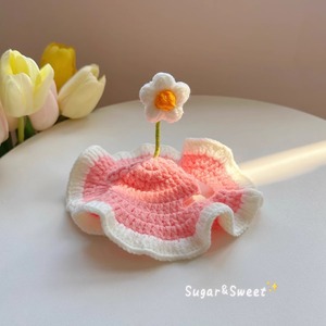 Chapeau pour chat de compagnie, bandeau tricoté à la main avec fleurs, printemps-automne, pour chat britannique à poils courts, décorations en fil doux - Product Image 4