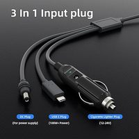 Cable Adaptador de Corriente Impermeable 3 en 1 Starlink Mini, Cable USB-C DC de 10 Pies/3 Metros, Encendedor de Cigarrillos para Auto de 12V-24V