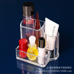 Transparent Acrylic Desk Organizer With Partitions 1L Capacity For Office Storage And <b>Pen</b> Holder - Product Image 4