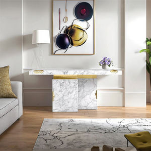 <span class=keywords><strong>Table</strong></span> d'appoint d'angle en bois massif, faite à la main, convertible en canapé 5 places, <span class=keywords><strong>table</strong></span> d'entrée, salon, base géométrique moderne, contemporaine - Product Image 2