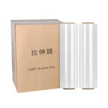 High Quality 50cm*120m*18mic LLDPE Stretch Wrap Roll Film Water Soluble PE Polyethylene 500mm Width Packing Custom Logo Printing