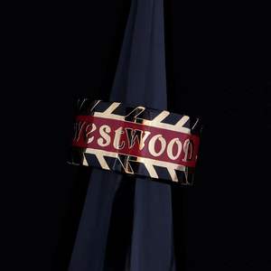 Bague Saturne Plaqué Or Haute Qualité Empress Dowager Vivienne à Rayures et Lettres, Tendance, Luxe Léger, Personnalité Polyvalente pour Femme - Product Image 3