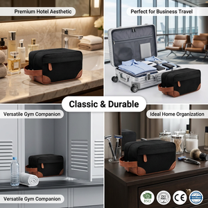 Custom Toiletry Hanging Dopp Kit Water Resistant Polyester Shaving <strong>Large</strong> <strong>Capacity</strong> <strong>Travel</strong> Makeup Wash <strong>Bag</strong> for Men Manufacturer - Product Image 3