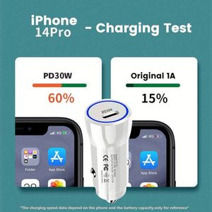 Fast Charging <b>USB</b> <b>C</b> PD 30W Car Charger <b>Adapter</b> Mini <b>USB</b> <b>C</b> Car Charger with Box for Cell Phone for Car - Product Image 5
