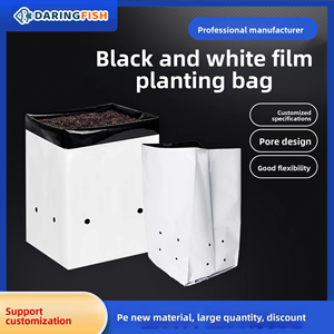 Sacs de plantation DaringFish en PE noir et blanc du Shandong, en stock, pour semis et bandes de plantation pour légumes de balcon à domicile - Product Image 5