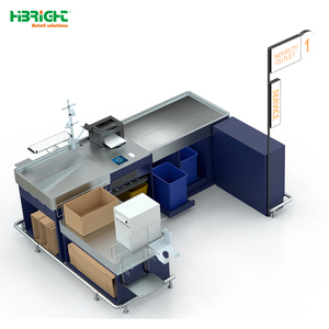 Highbright Multi-Accessory Stainless Steel Top Supermarket <b>Checkout</b> <b>Counter</b> Solution for Supermarket Retail Stores - Product Image 4