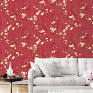 <span class=keywords><strong>Carta</strong></span> da <span class=keywords><strong>Parati</strong></span> Verde con Design di <span class=keywords><strong>Alberi</strong></span> e Fiori, Motivo Naturale - Product Image 1