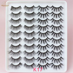 Abestyou Chất Lượng Cao 3D Handmade Lông Mi Giả Đầy Đủ Dải Phong Cách Tự Nhiên Faux Chồn Màu Đen Bông Ban Nhạc Fluffy Và Giả Lông Bông - Product Image 3