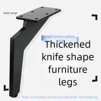 Pieds en forme de couteau en métal minimalistes pour pieds de support de meubles modernes pour armoires de chambre à coucher de salle de bain canapé pour hôtels appartements