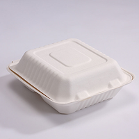 Vaisselle jetable, contenants alimentaires à emporter en plastique biodégradable à 3 compartiments de 9 pouces, boîte à lunch
